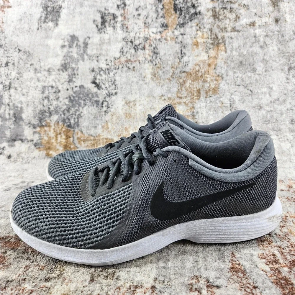 Nike Revolution 4 Running Shoes Mens 12 Grey‎ Black White 908988-010 Sneakers